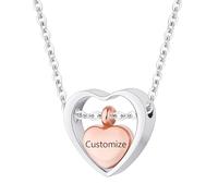 TXQHDHX Double Heart Cremation Jewelry for Ashes Pendant Cremation Pendant Memorial Ash Necklace Urn Necklaces for Ashes with Mini Keepsake Urn Memorial Jewelry
