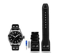 TXQHDHX Rivet Leather Watch Strap For Pilots Iw500916 Waterproof Sweat Proof Soft And Comfortable Watchband Accessories 21 22mm WatchbandS