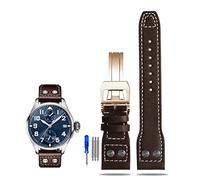 TXQHDHX Rivet Leather Watch Strap For Pilots Iw500916 Waterproof Sweat Proof Soft And Comfortable Watchband Accessories 21 22mm WatchbandS