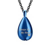 TXQHDHX Teardrop Cremation Jewelry for Ashes Pendant Keepsake Urn Necklace for Ashes for Women Men with Mini Keepsake Urn Memorial Ashes Jewelry - Always In My Heart