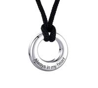 TXQHDHX Urn Necklaces for Ashes Stainless Steel Memorial Urns Pendant Necklaces Circle of Life Eternity Cremation Ashes Jewelry with Keepsake Urn Memorial Ash Jewelry - Always in my Heart