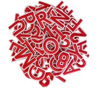 TXSN 72 parches termoadhesivos de letras y números, parches bordados de letras y números para ropa, sombrero, chaqueta, jeans, mochilas, bolsos y más, color rojo