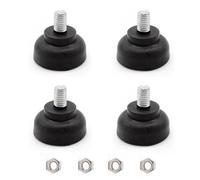 txuzong 4 topes de Goma M8 con 4 Tuercas, Amortiguador de Vibraciones M8 de 35 mm, de Goma, pie Ajustable con Base Engrosada, para estanterías, armarios de televisión, mesas, sillones, Muebles de
