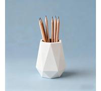 txuzong Bote para Lápices de Silicona - Organizador de Escritorio Redondo con Tapa - PortaLápices Geométrico para Bolígrafos, Material de Oficina y Cosméticos - Diseño Moderno y Elegante