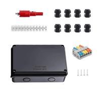 txuzong Caja Estanca Exterior 200x100x70 mm IP65 Negro - para Garajes, Sótanos - con Terminales, Accesorios Montaje, Ø 12-16 mm, Resistente a la Intemperie