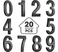 txuzong Pegatinas de números del 0 al 9, 20 unidades autoadhesivas - Números adhesivos de 4,5 cm resistentes a la intemperie - Para número de casa, buzón, puerta y cajas de almacenaje