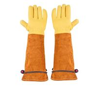 TXWLLIU Guantes Largos de Jardinería de Cuero, Resistentes a Las Espinas y con Revestimiento de Látex Resistente para Poda de Rosas, Protección para Jardinería y Carpintería, Talla L
