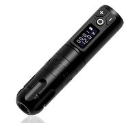 TXWZ Kit de rotulador inalámbrico para máquina de Tatuaje Motor alemán 1950 mAh Batería de Litio Carga rápida Silencio Baja vibración 9V / 12000RpmBlack