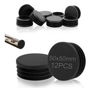 TXXATX 12 Piezas Tapones Redondos Tapón de Tubería 50 mm Inserto de Tubo Plástico PP Tapas Reutilizable para Patas de Mesa Sillas Muebles Sofás Estante y Tubos Metal Acero y Acero Inoxidable Aluminio
