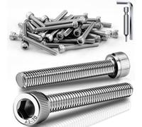 TXXATX 120 Piezas Tornillo Cilíndrico M3x20 mm Tornillos Cabeza Hexagonal DIN 912 de Acero Inoxidable A2 V2A Tornillos de Cabeza Allen Rosca Completa Para Reparación de Maquinaria de Muebles