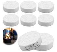 TXXATX 14 Piezas de Lana Cerámica para Bioetanol 85x85x25mm Lana Cerámica Esponja Cerámica para Chimeneas de Etanol Chimenea de Gel de Mesa Interior Estufa de Bioetanol