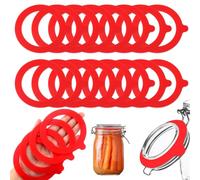 TXXATX 15 Piezas Junta de Silicona de Repuesto Rojo 69x95mm Anillos de Goma para Conservas Sellos de Silicona Reutilizable para Tarros de Conservas Tarros de Boca Ancha Tapas