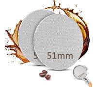 TXXATX 2 Piezas Filtro Puck Screen de 51 mm para Portafiltro de Acero Inoxidable 316 poros de 150 μm Reutilizables y con un Grosor de 1,7 mm Incluye 2 Cepillos de Limpieza para Máquina de Café