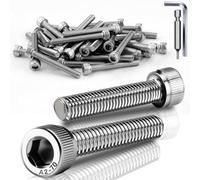 TXXATX 25 Piezas Tornillo Cilíndrico M6x30 mm Tornillos Cabeza Hexagonal DIN 912 de Acero Inoxidable A2 V2A Tornillos de Cabeza Allen Rosca Completa Para Reparación de Maquinaria de Muebles