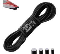 TXXATX 3 mm Cuerda Elástica 15 m Cordón de Goma Cordón Negro Goma Elástica Redonda Cuerda Elástica para Hacer DIY Artesanía Pulseras Cintas el Pelo Lona Remolque