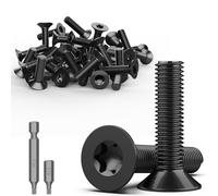 TXXATX 30 Piezas Tornillos Cabeza Avellanada Torx M4 x 20 mm Tornillos de Acero Inoxidable A2 V2A Tornillo Mecánico Tornillos Avellanados Negro Tornillos de Cabeza Plana con Punta Torx T20