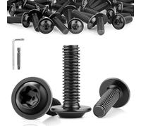 TXXATX 35 Piezas Tornillo de Cabeza Alomada con Brida M6x20 mm Tornillos para Máquina Acero Inoxidable A2 V2A ISO 7380-2 para Andamios Vallas Puertas Ventanas Rejas y Refuerzo de Edificios