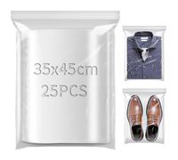 TXXATX 35x45cm Bolsas Autocierre 25 Piezas Bolsas de Plástico Transparentes Resellables Zip Grandes Almacenamiento para Alimentos Ropa Material de Oficina Artículos de Colección