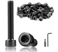 TXXATX 38 Piezas M6x45 mm Tornillos Alen Cilíndrico Negros Tornillos Cabeza Hexagonal DIN 912 Tornillo de Cabeza Allen Rosca Completa Carbono para Reparación de Muebles