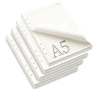 TXXATX 4 Paquetes Recambio Agenda A5 con 6 Anillas 180 Hojas Papel A5 Agenda Anillas Recargable para Cuaderno Diario Compras Planificador Archivado Carpeta Plan de Viaje Calendario Boceto