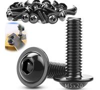 TXXATX 40 Piezas Tornillos de Cabeza Redondeada M5x20mm Tornillos Acero Inoxidable M5 con Brida de Hexágono Interior A2 V2A para Patas de Mesa Construcción de Vehículos Madera Andamios