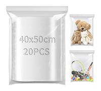 TXXATX 40x60cm Bolsas Autocierre 20 Piezas Bolsas de Plástico Transparentes Resellables Zip Grandes Almacenamiento para Alimentos Ropa Material de Oficina Artículos de Colección