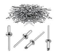 TXXATX 4x10 mm Remaches Aluminio 120 Piezas Remaches Flor Plateada Remaches Ciegos Cabeza Domo para Metal Madera Plástico Muebles Automóviles Marinos Conexión y Fijación