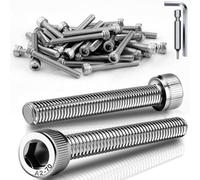 TXXATX 60 Pezzi Viti a Testa Cilindrica M5x35 mm Bulloni DIN 912 Acciaio Inox A2 V2A Bullone M5 Viti a Brugola Filettatura Totale per Manutenzione di Macchinari per Mobili