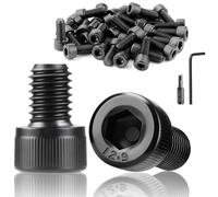 TXXATX 60 Piezas M6x10 mm Tornillos Alen Cilíndrico Negros Tornillos Cabeza Hexagonal DIN 912 Tornillo de Cabeza Allen Rosca Completa Carbono para Reparación de Muebles