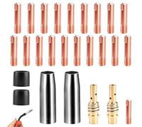 TXXATX Boquilla Soldadura MIG MAG Soldador de Hilo sin Gas Accesorios de Soldadura para MB-15AK 26 Piezas 2 x Boquillas Gas 20 x Boquillas Potencia 0,6 mm 0,8 mm 1 mm 2 x Mango Boquilla 2 x Aisladores
