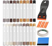 TXXATX Cera Reparación Madera 20 Colores Reparador Madera con Raspador Juego de Reparación de Cera Dura Vistoso para Muebles de Madera Laminado Suelo Mesa Puerta