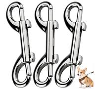 TXXATX Mosquetón Doble Aleación de Zinc Gancho de Doble Extremo 3 Piezas Mosquetones Plata Broche de Perno Mosquetón de Cadena para Conexiones Cuerda Correas Perro Llavero