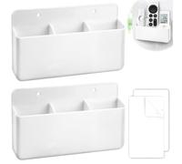 TXXATX Organizador Mandos TV Autoadhesivo Soporte Control Remoto a Distancia para Pared Blanco - 2 Piezas para Oficinas, Dormitorios, Salones y Cocinas