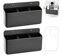 TXXATX Soporte Mando Pared 2 Piezas Organizador Mandos Negro Organizador Mando a Distancia Autoadhesivo Soporte para Mando Universal Soporte de Control Remoto para Oficinas Estudios Salones Cocinas