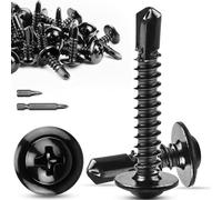 TXXATX Tornillos Autotaladrantes M4,2x25 mm Tornillos Autorroscantes 60 Piezas Tornillos Roscachapas 410 Acero Inoxidable Tornillos Autoperforantes con 2 Brocas Tornillería Inox para Madera Metálica