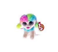 TY 35027 - Rainbow Clip - caniche Multicolor, 8,5 cm, con ojos, Glubschi 's, Beanie Boo' s , color/modelo surtido