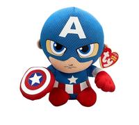 TY - 41189 - Peluche Beanie Baby Marvel Capitán América, Multicolor