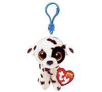 Ty Anillo Porta Llaves Beanie Boos Clips-Perro Dálmata-Luther-Blanco y Negro-con Ojos Dorados Glitter-El Peluche con Ojos Grandes brillantes-12 cm-35254, Multicolor, T35254