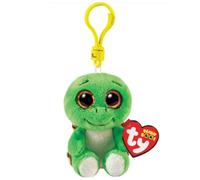 Ty Anillo Porta Llaves Beanie Boos Clips-Taruga-Turbo-Verde y marrón-con Ojos Dorados Brillante-El Peluche con Ojos Grandes brillantes-12 cm-35250, Multicolor, T35250