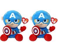Ty Beanie Babies Marvel Captain America Soft 15cm (Paquete de 2)