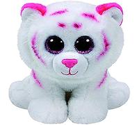 TY- Tigre Peluche, Juguete, Color Blanco/Rosa, 23 cm (United Labels Ibérica 90247TY)