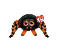 Ty Beanie Balls - Charlotte la araña con Ojos Naranjas Brillantes, Animales de Peluche Suaves y Redondos para coleccionar - Especial Halloween - 8 cm - T42560
