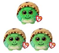 Ty Beanie Balls - Cruiser la Tortuga con Ojos Dorados Brillantes, Animales de Peluche Suaves y Redondos para coleccionar - 8 cm - T42549 (Paquete de 3)