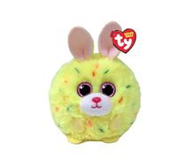 Ty Beanie Balls T42554 - Lemon el Conejo de Pascua con Ojos Rosas Brillantes, Animales de Peluche Suaves y Redondos para coleccionar, 8 cm