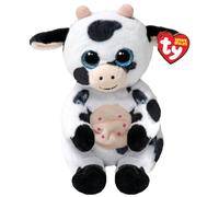 Ty Beanie Bellies - Herdly la Vaca con los Ojos Azules Brillantes, los Animales de Peluche con el Pancino Suave Originales 20 Cm - T41287