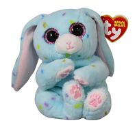 Ty Beanie Bellies Skippy el Conejo de Pascua Azul con Ojos Rosas Brillantes, los mimosos Animales de Peluche con Barriga Suave, Pascua, 20 cm, T41515