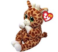 Ty Peluche Beanie Belly Tippi la jirafa, ojos verdes brillantes, barriga suave, 20 cm T41504