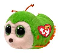 TY Beanie Boos T37375 Pilar la Caterpilar con ojos verdes grandes y brillantes, el animal de peluche con grandes ojos brillantes, 15 cm