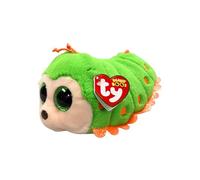 TY Beanie Boos T37375 Pilar la Caterpilar con ojos verdes grandes y brillantes, el animal de peluche con grandes ojos brillantes, 15 cm