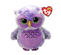 Ty Beanie Boos - Owlivia la Buhíta Violeta con Ojos Verdes Grandes y Brillantes, el Peluche con Ojos Grandes Brillantes - 15 cm - T37364